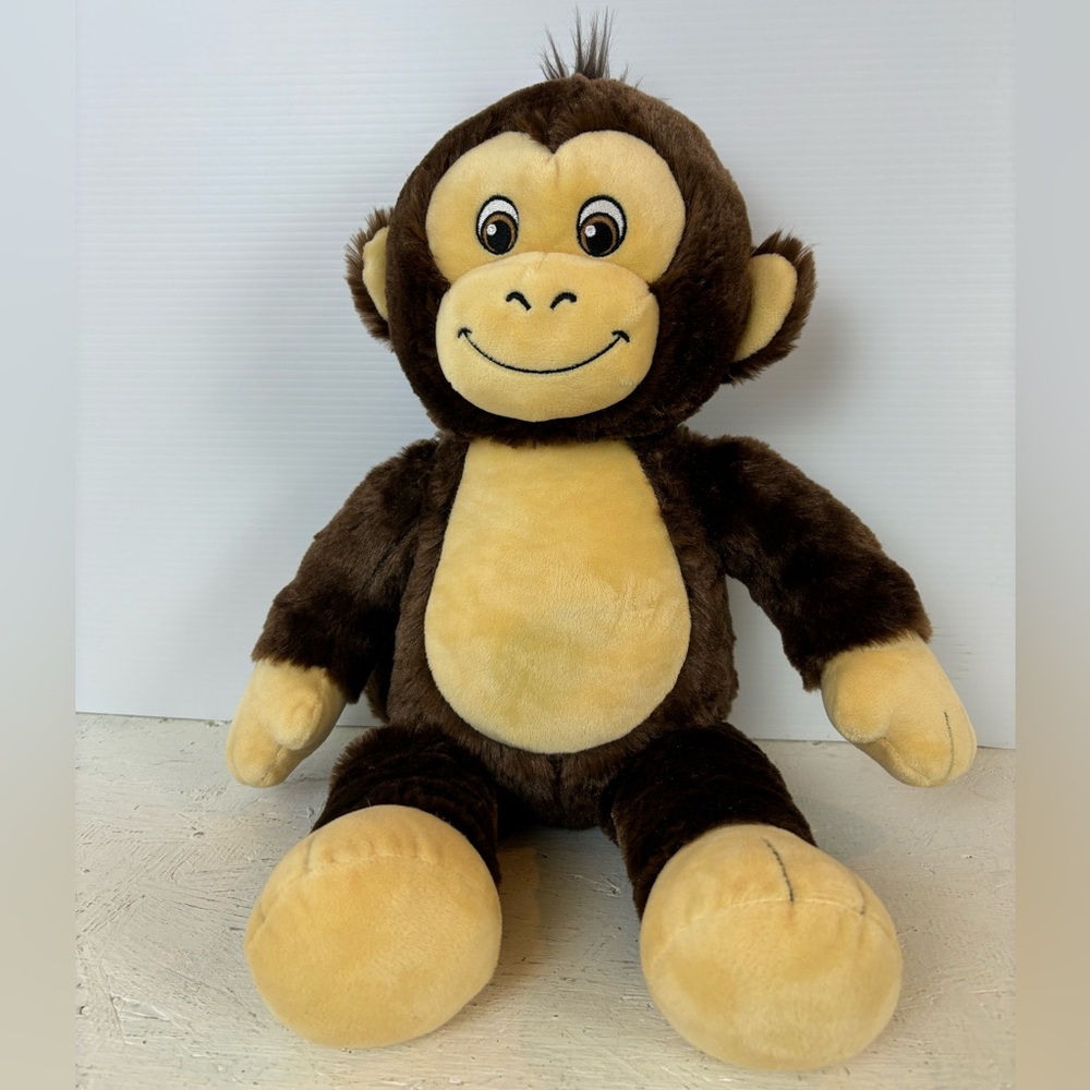Build a Bear Smiley Monkey Plush 18" Brown and Tan Stuffed Animal